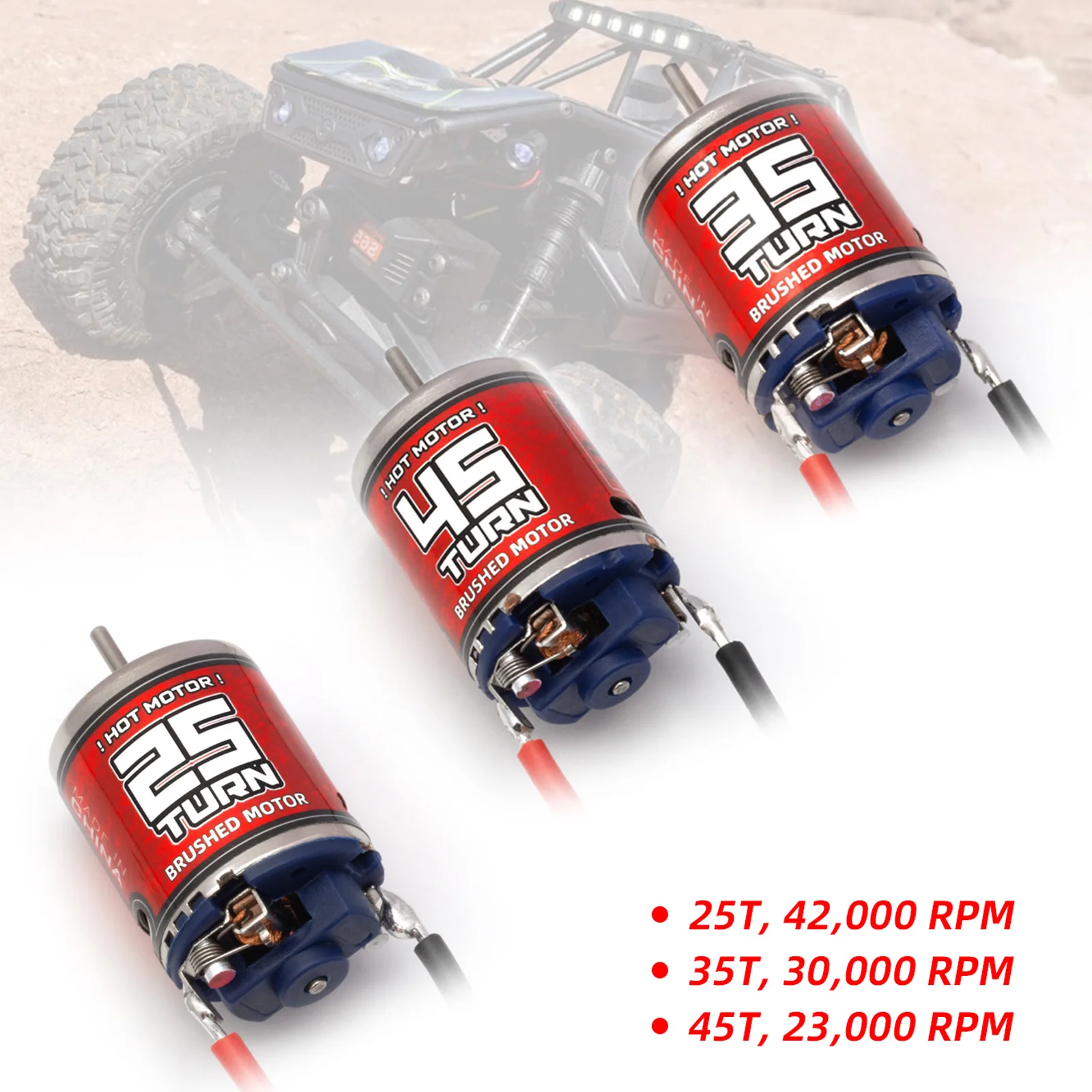 RC 370 external Brushed Motor 25T 35T 45T stainless steel for 1/16 1/18 1/24 RC Car/Ship Crawler Axial SCX24 Tamiya Traxxas