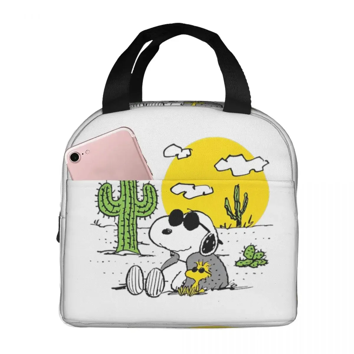 Snoopy Woodstock Desert Insulated Lunch Bags High Capacity Cartoon Reusable Cooler Bag Tote Lunch Box Beach Travel Men Women