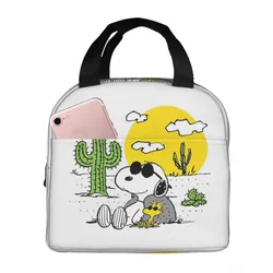 Snoopy Woodstock Desert Insulated Lunch Bags High Capacity Cartoon Reusable Cooler Bag Tote Lunch Box Beach Travel Men Women