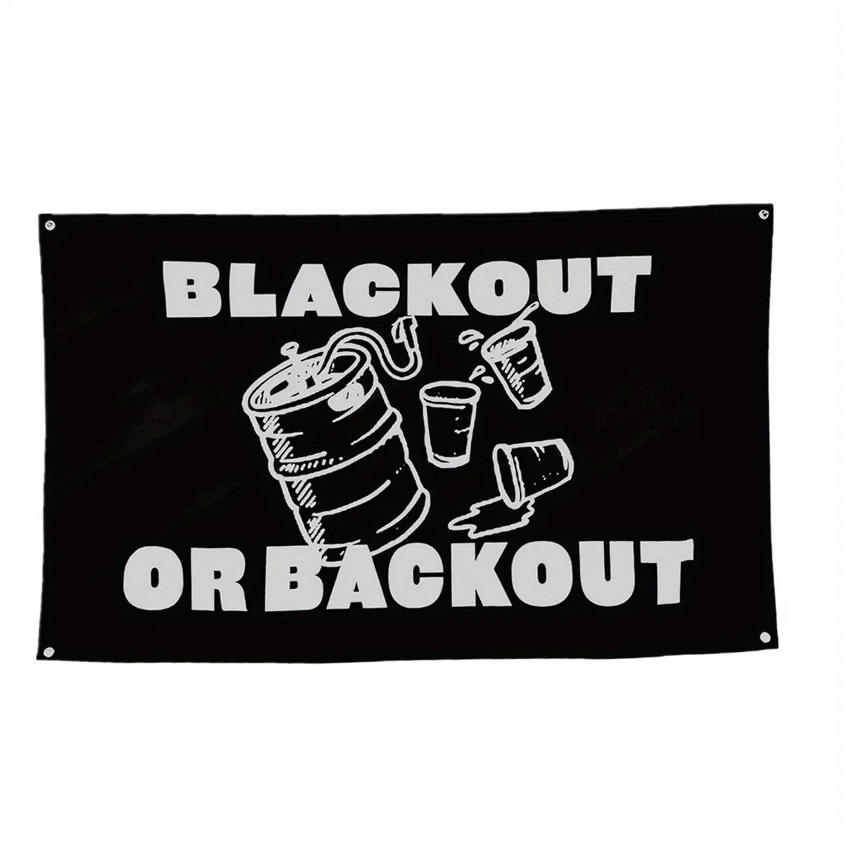 

1pc Blackout Flag, Vivid Color Double-Stitched Edges with 4 Brass Grommets, Man Cave Wall Decor for College Dorm Room Decor
