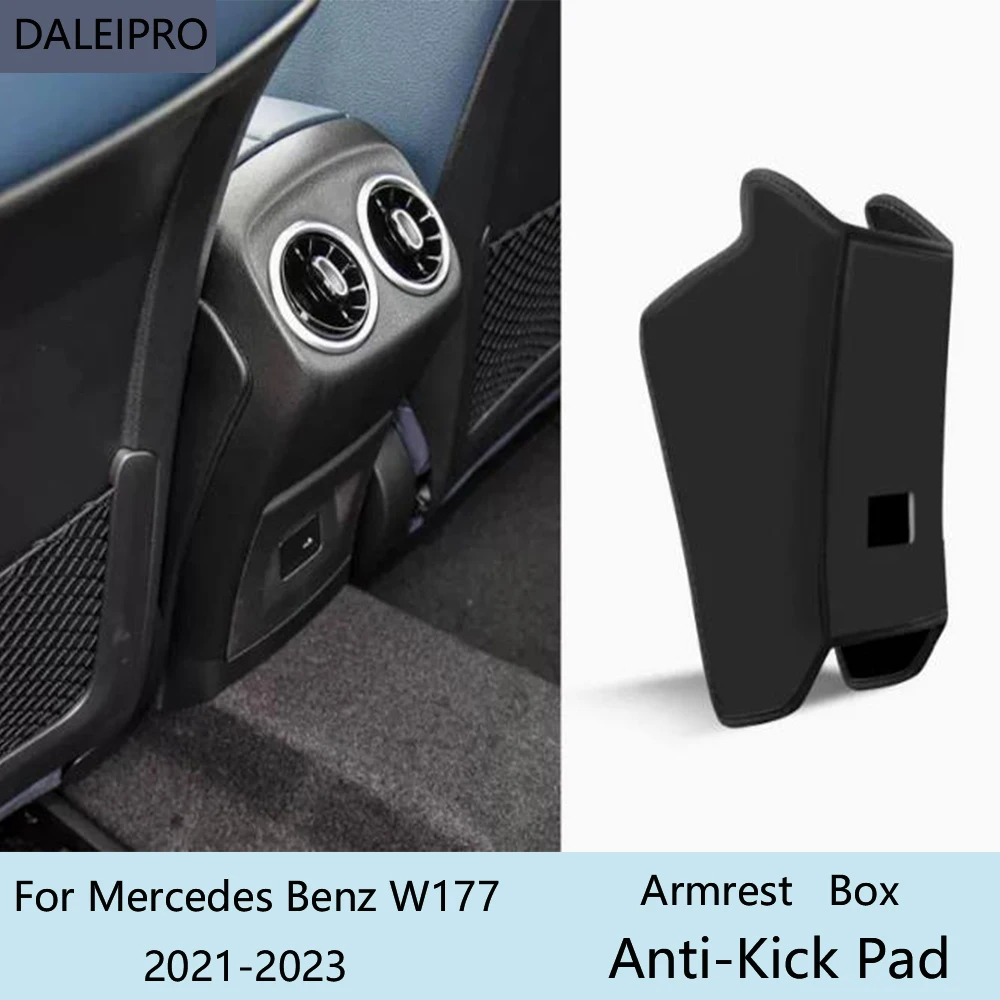 

Car Rear Armrest Box Anti-Kick Pad For Mercedes Benz A200 180 W177 2021-2023 Microfiber Leather Protective Cover Accessories