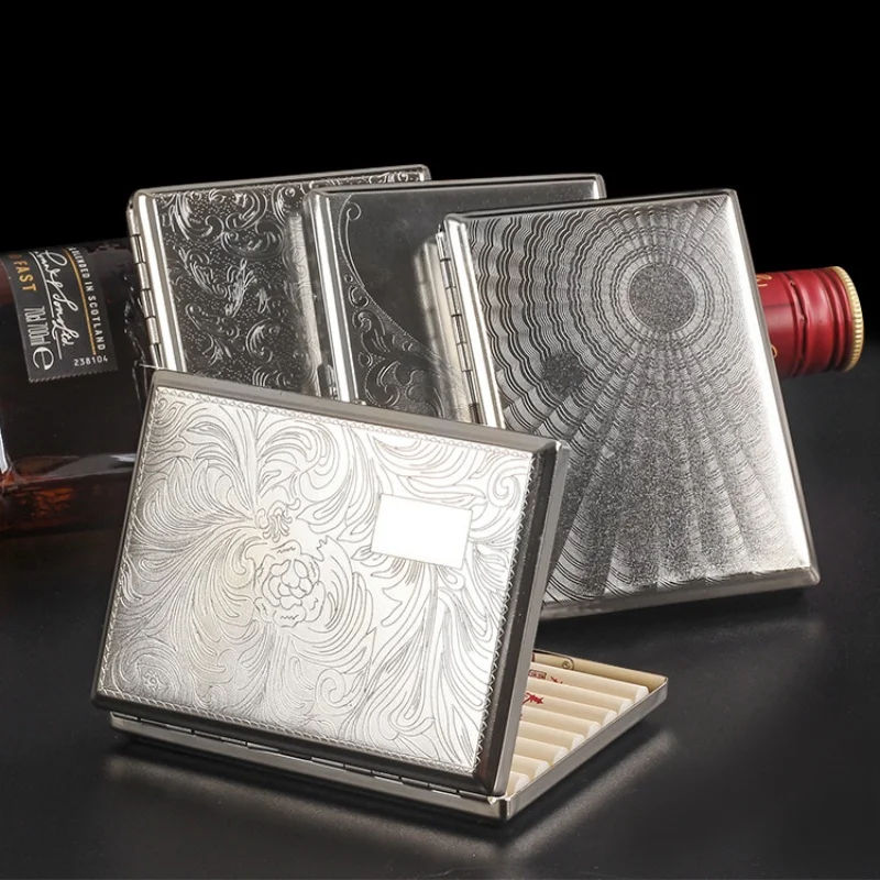10cm Extended Printed Metal Cigarette Case Portable Pressure-Resistant Cigarette Box Fashion Cigarettes Storage Box