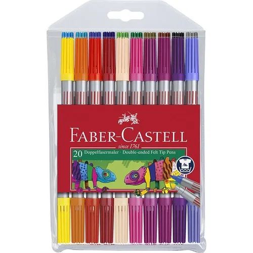 

Faber-Castell Double-Sided Felt Paint Drawing Pen Reversible 20 Colors Pack 15 11 19