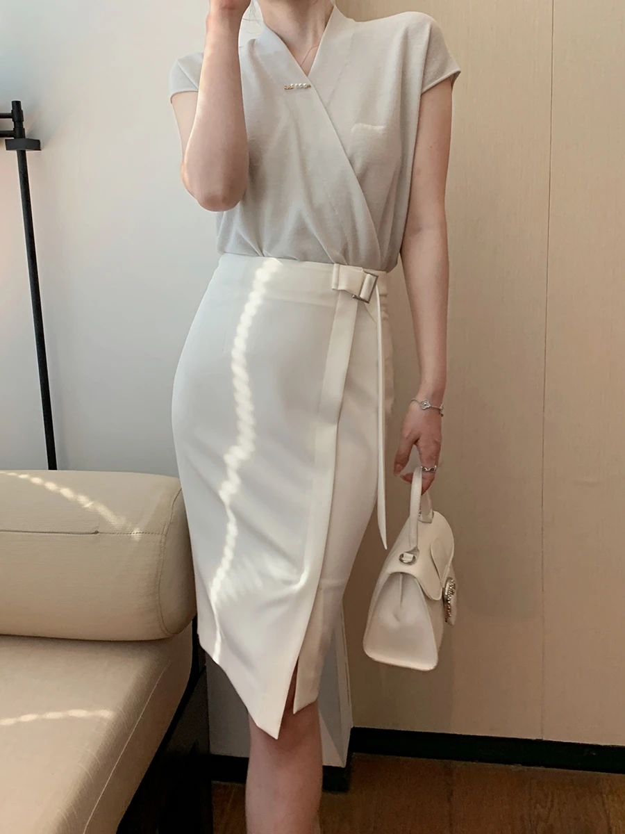 

Шерстяной свитер DAJO'S Commuter Sle, вязаный, длинный рукав, V-образный вырез, классический крой, весенняя мода, женский шерстяной топ