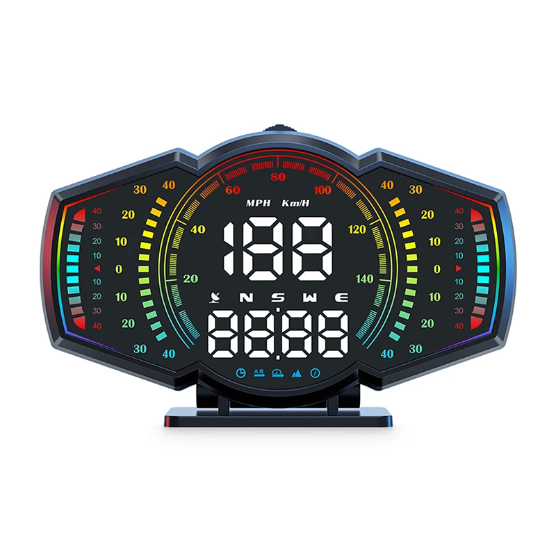 1Pcs Car HUD GPS Head Up Display Speedometer Altimeter Slope Meter KMH MPH Speed Clock Compass With Overspeed Alarm For All Car