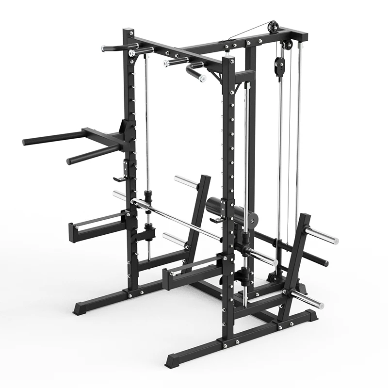 

Squat Rack Leg Press Attachment Heavy-Duty Half Power Rack for Gym