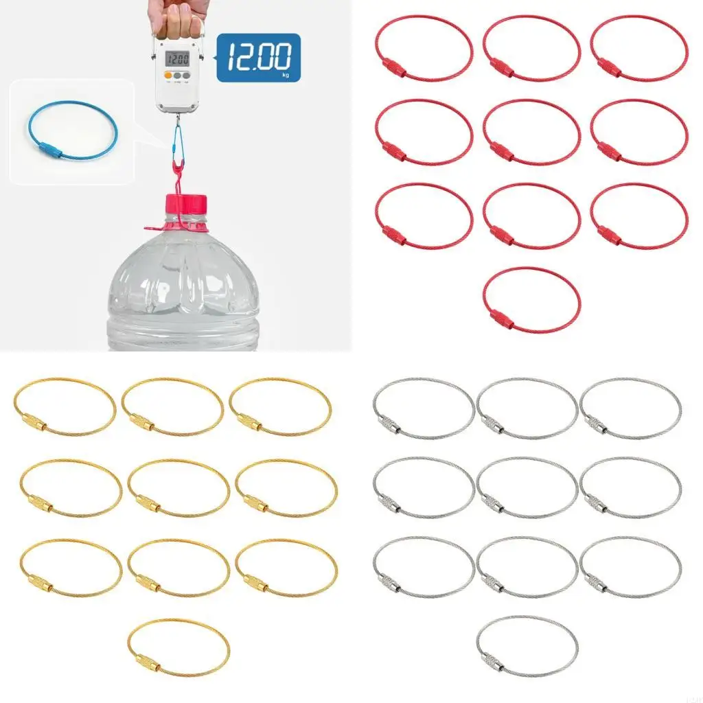   10 Pieces Vibrant Iron Screw Lock Rings DIY Jewelry Keychain Making Components