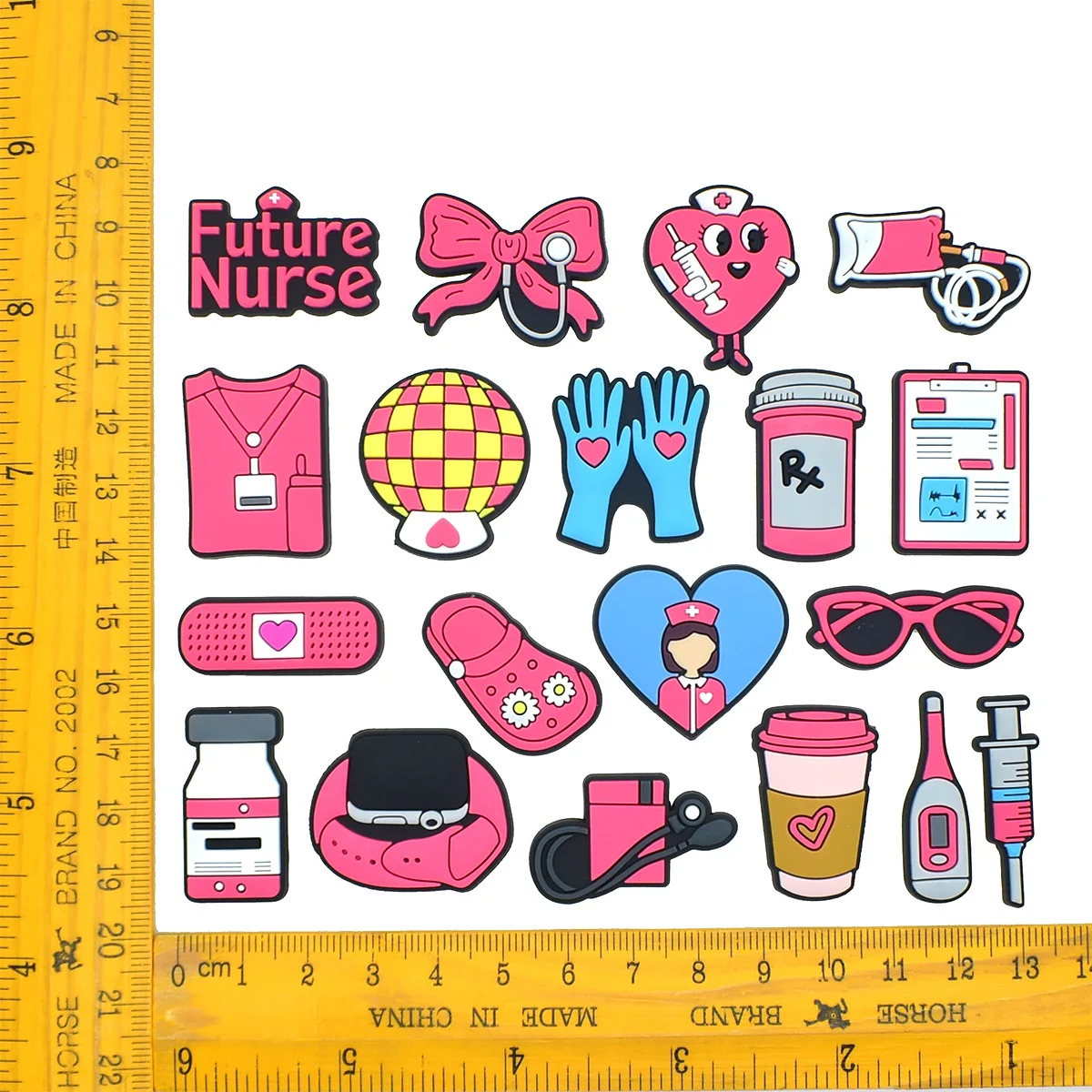 20pcs Cute Pink Medical Staff Series Shoe Charms For Clogs Shoe Decoration Premium Quality Popular Shoe Accessories Great Gift