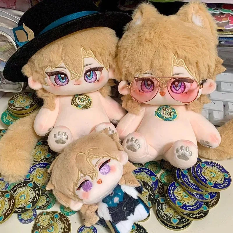 20cm Game Honkai: Star Rail Aventurine Kawaii Cosplay Anime Plush Doll Body Ear Tail Set With Skeleton Plushies Toy Figures Gift