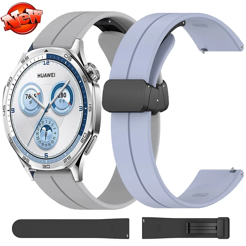 

silicone Strap for Huawei Watch GT5/4/GT5 Pro 4 3 2 46mm Magnetic buckle watchband for 20mm 22mm Amazfit Balance/GTR/GTS/Bip 5 6