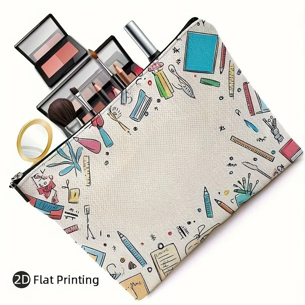 1pc  Funny Horse Riding Cartoon Makeup Bag, Portable Travel Toiletry Pouch for Cosmetics Storage