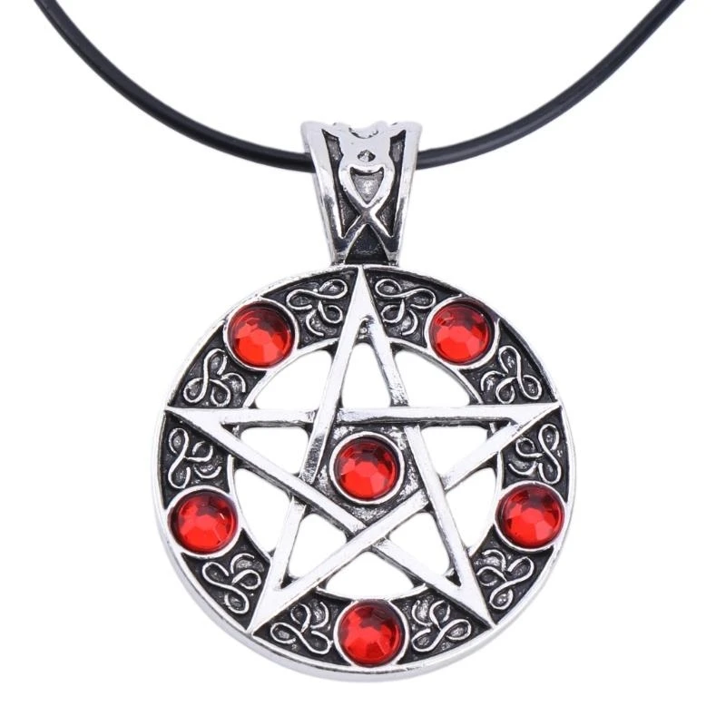 1Pc Fashion Invert Pentacle Pentagram Star Pewter Pendant Cosplay Necklace New