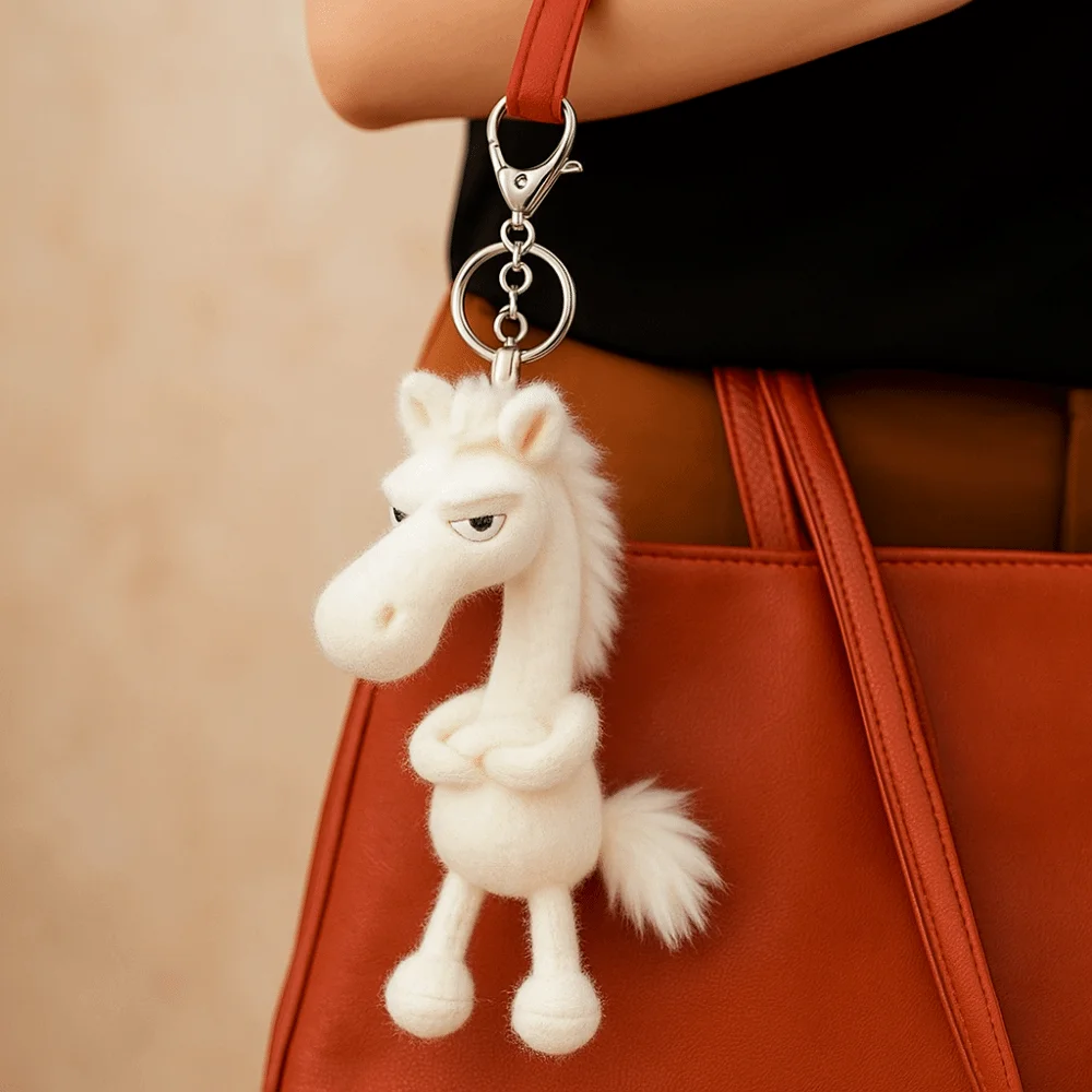 Cartoon Simulation Horse Stuffed Toy Cute Design Exquisite Craftsmanship Plush Toy White Black Color Fantasy Style Pony Doll