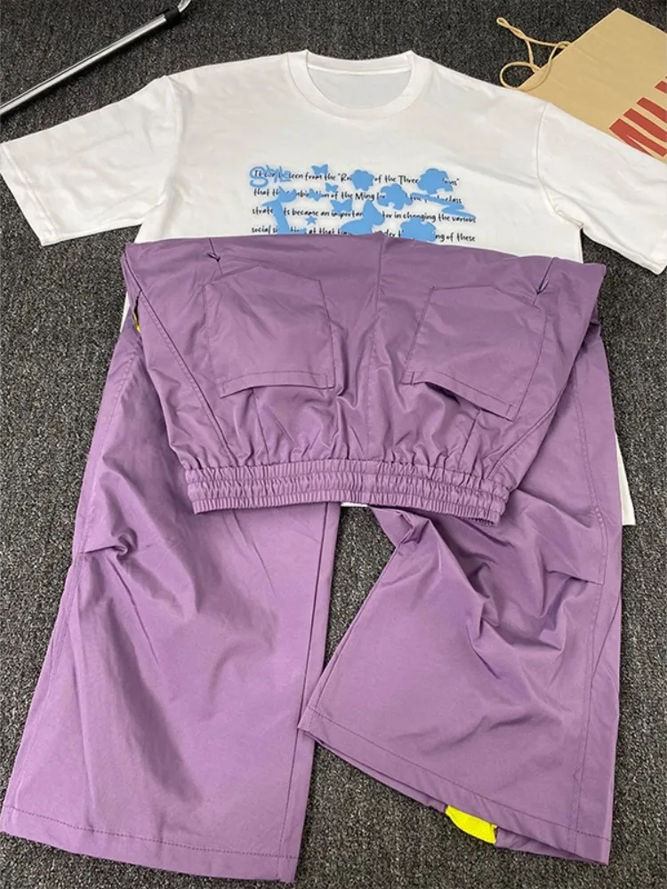 Celana Kasual Pria Cleanfit Warna Blo Ice Silk Kaki Lurus Kaus Musim Panas Longgar Cocok untuk Remaja Sle Bernapas