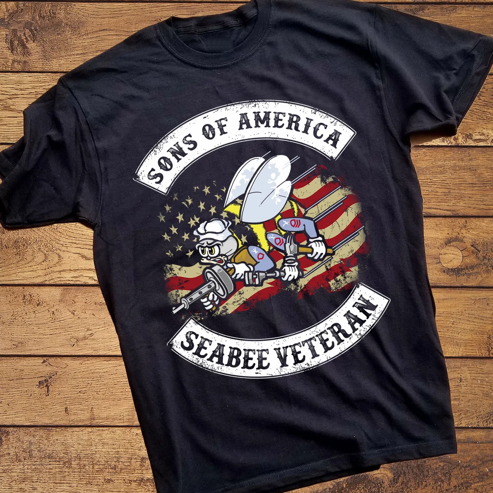 

Son of America Seabee Naval Veteran T-Shirt 100% Cotton O-Neck Summer Short Sleeve Casual Mens T-shirt Size S-3XL