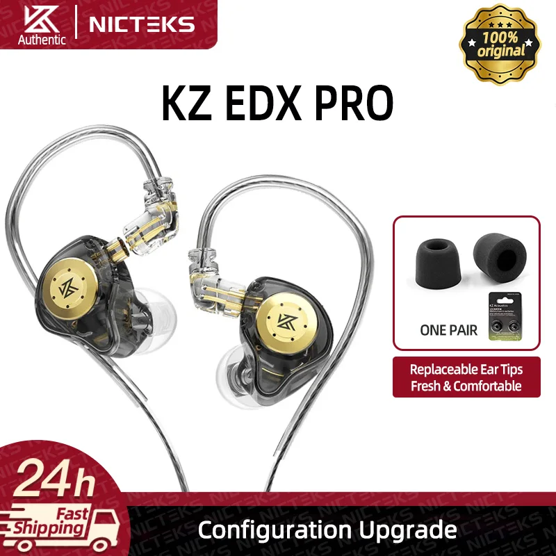 KZ EDX Pro Dynamiczny monitor douszny Słuchawki przewodowe HIFI Stereo Bass Słuchawki douszne Sportowe słuchawki do gier z końcówkami dousznymi