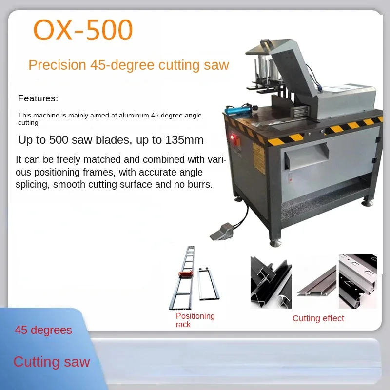 

Precision 45 degree aluminum cutting machine, pneumatic translational boundary