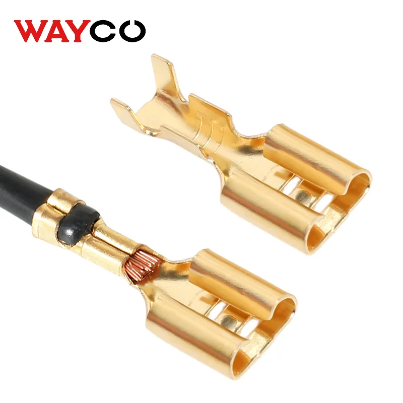 50 مجموعة من أطراف العقص المجرفة موصلات الأسلاك الكهربائية 2.8 مم و4.8 مم و6.3 مم موصلات أنثى لكابلات التوصيل السريع #1