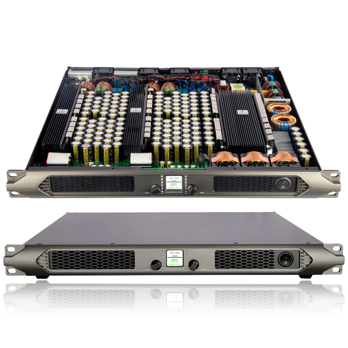 SD242 4200Watts Class d SIC Power Amplifier 2 Channels Brand Professional Stereo Surround Sound 1u