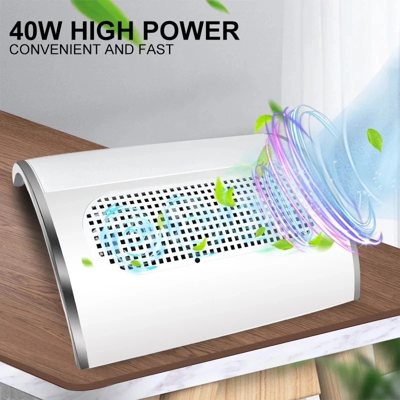Nail Dust Collector Fan Manicure Machine Tools Strong Power Nail Vacuum Cleaner With Remove Filter Extractor Fan For Salon Tools