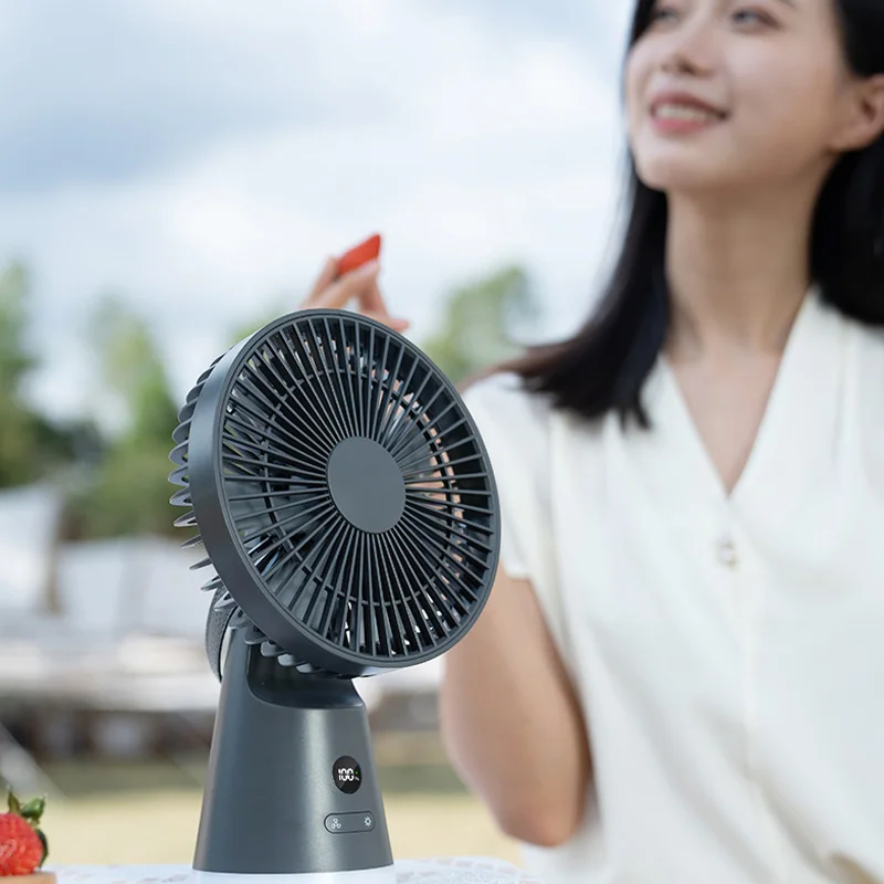 พัดลมตั้งโต๊ะไร้สาย Noisy Small Night Light Camping Fan Table