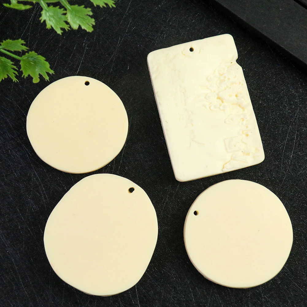 Laser Embossed Eagle Dragon Yin Yang Tai Chi Eight Trigram Flower Daisy TAGUA Ivory Nut Wood Pendant Charm Necklace Part Jewelry