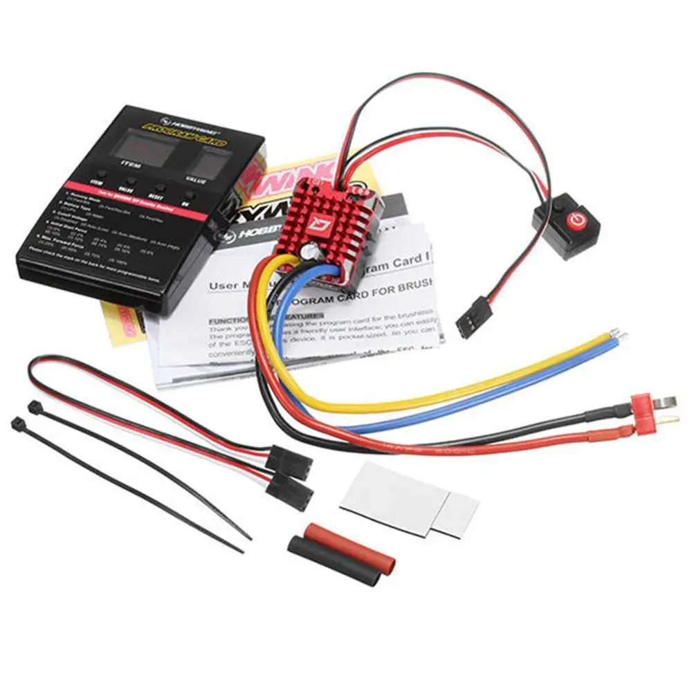 Hobbywing QuicRun WP Crawler 1080 80A ตัวควบคุมความเร็ว ESC กันน้ำแบบมีแปรงสำหรับรถบังคับวิทยุ พร้อมการ์ดโปรแกรม BEC สำหรับของเล่นไฟฟ้า