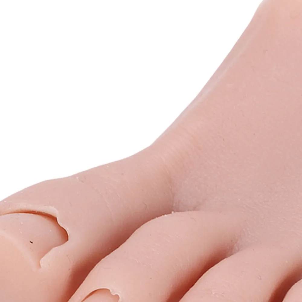 Soft Silicone Silicone Practice Foot Left/Right Prosthetic Tool Nail Art Training Foot Dark Skin Half Foot Mannequin