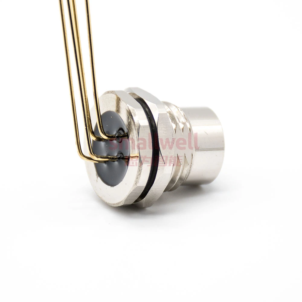 M12 4-core A buckle hole panel installation socket unshielded bent plug board