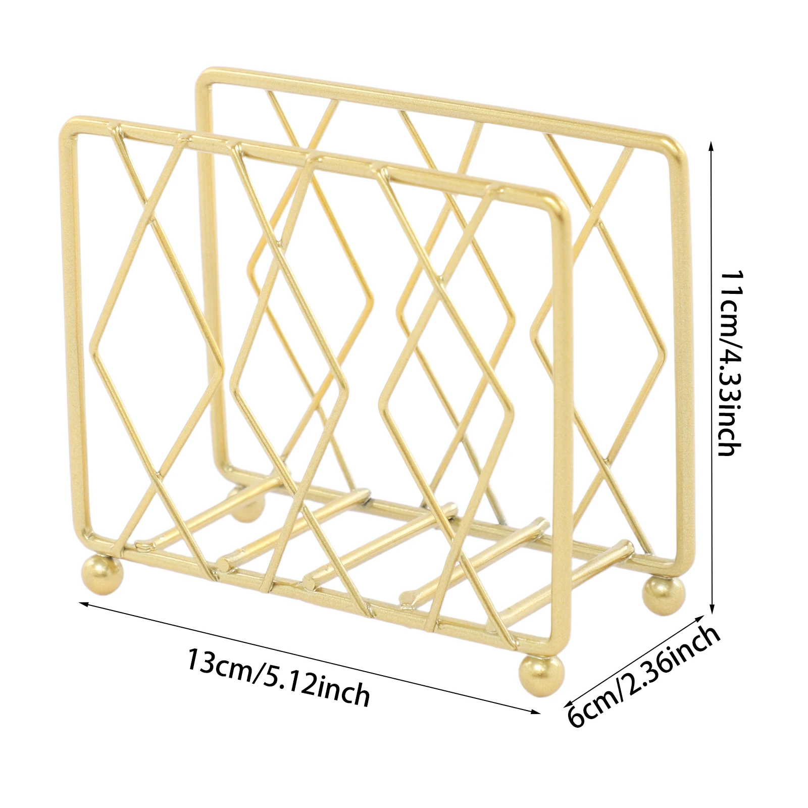 

Gold Iron Countertop Napkin Holder for Paper Napkins, Rectangular Napkin Holder, Vertical Napkin Paper Organizer