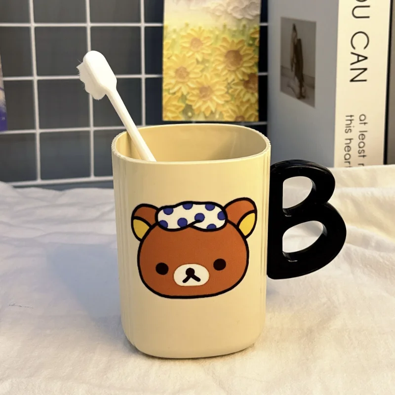 Nouveau Rilakkuma brosse à dents tasse créativité dessin animé Portable pyjama ours en plastique Couple gargarisme tasse étudiant salle de bain lavage fournitures