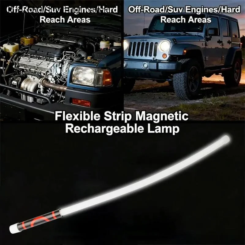 Bendable LED Flashlight Stick Portable Flexible Work Lights High-Lumen Rechargeable 3 Brightness Modes For Mechanics Auto Repair