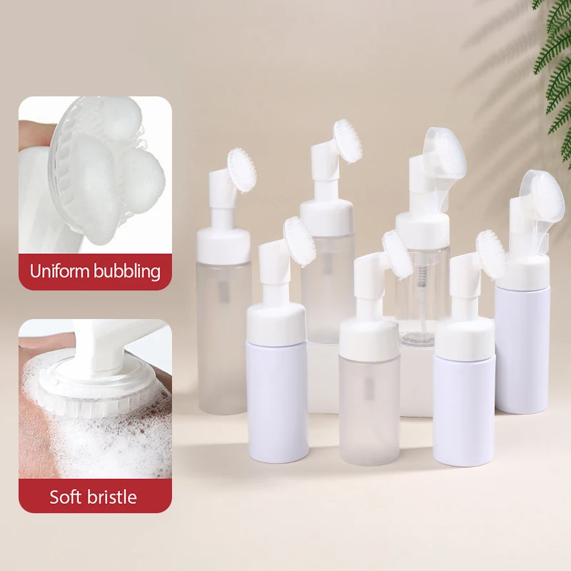 100/120/150/200/250ml Empty Facial Cleanser Mousse Foam Gel Head Wash Brush Foam Bottle Pressure Type Cleansing Milk Foaming
