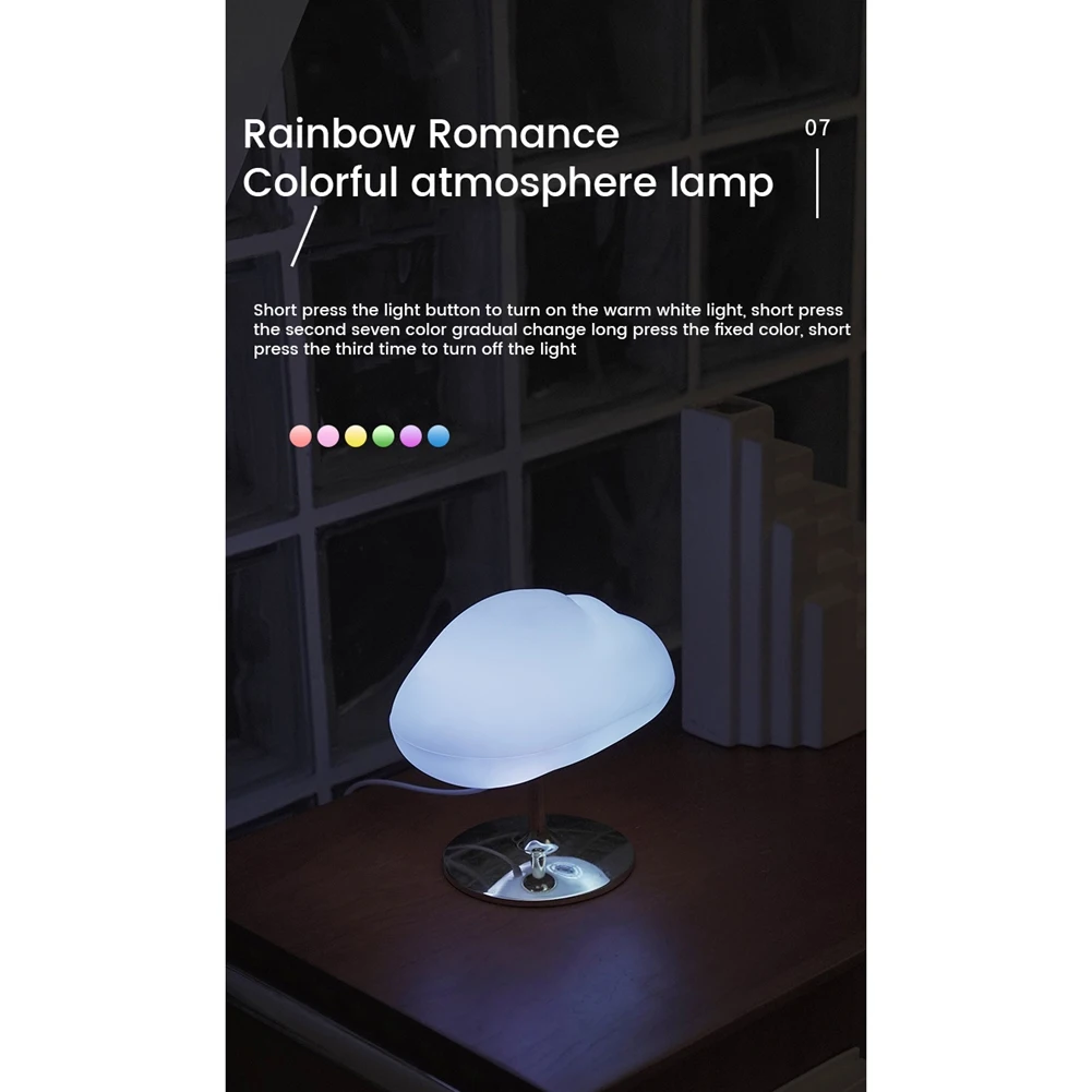 

A11R Colorful Humidifier With LED Night Lights Portable 270Ml For Home Bedroom Dorm Car