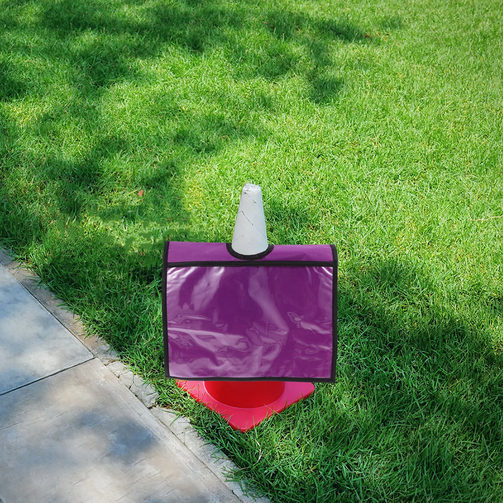 Fundas de cono de tráfico duraderas, PVC, Pe, visibilidad brillante, fácil instalación, cubierta de cono de advertencia de seguridad para exteriores, 2 uds.