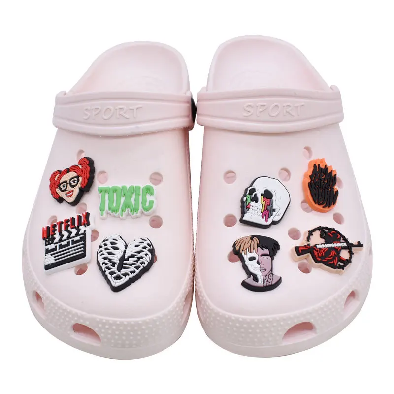 21pcs Hallowmas Shoe Charms For Slides Clogs Sandals Crocs,PVC Shoe Decorations Accessories Buckle For Christmas Birthday Gifts