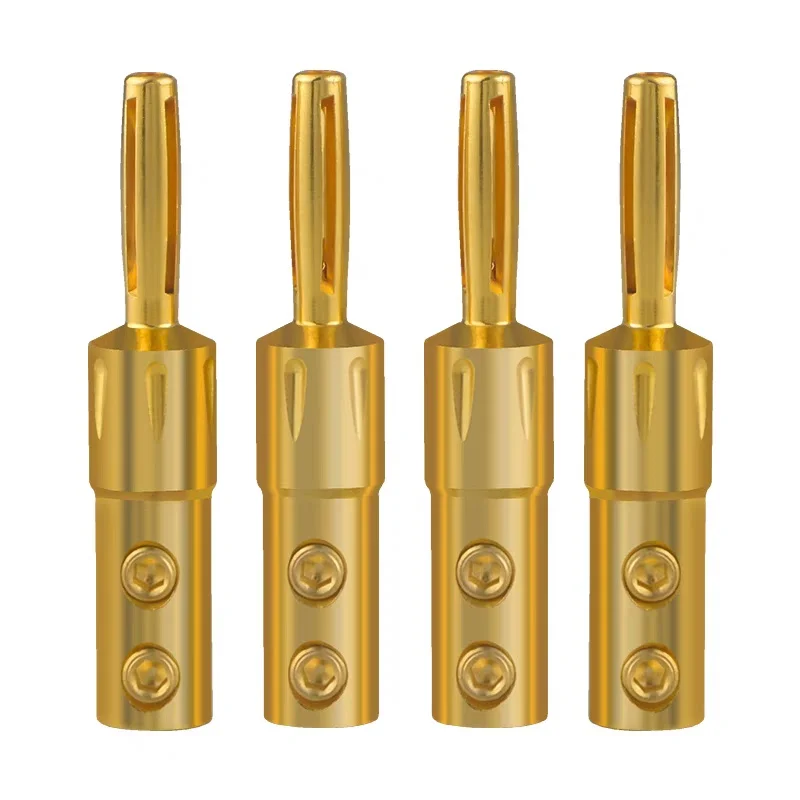 Fever Banana Connector Audio Plug Pure Copper Gold-plated Rhodium Plated Solder Free Speaker Terminal Integrated Design