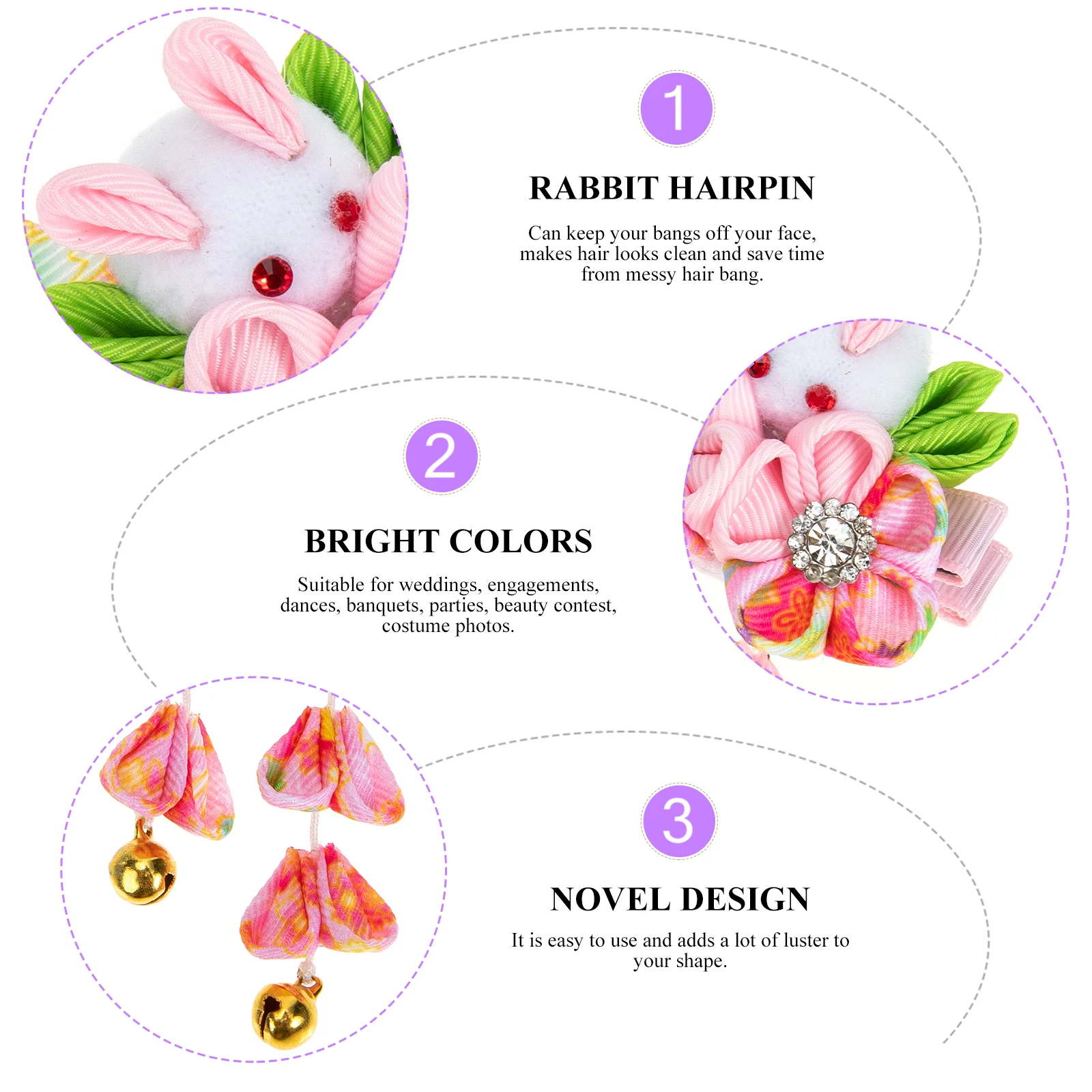 

Cute Rabbit Hair Clip Tassel Flower Retro Clips Bride Accessories Thick Thin Hair Straight Curly Hairstyles Wedding Gifts Hanfu