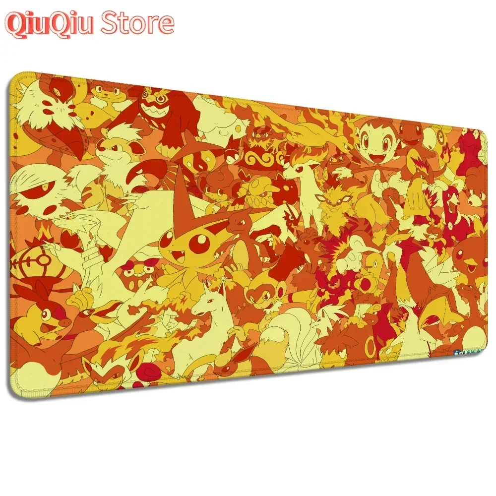 لوحة الماوس P-بوكيمون حصيرة لوحة المفاتيح عدم الانزلاق ملحقات ألعاب الكمبيوتر على حافة ماوس الحصير المطاط Kawaii Mausepad Deskmat الجدول منصات