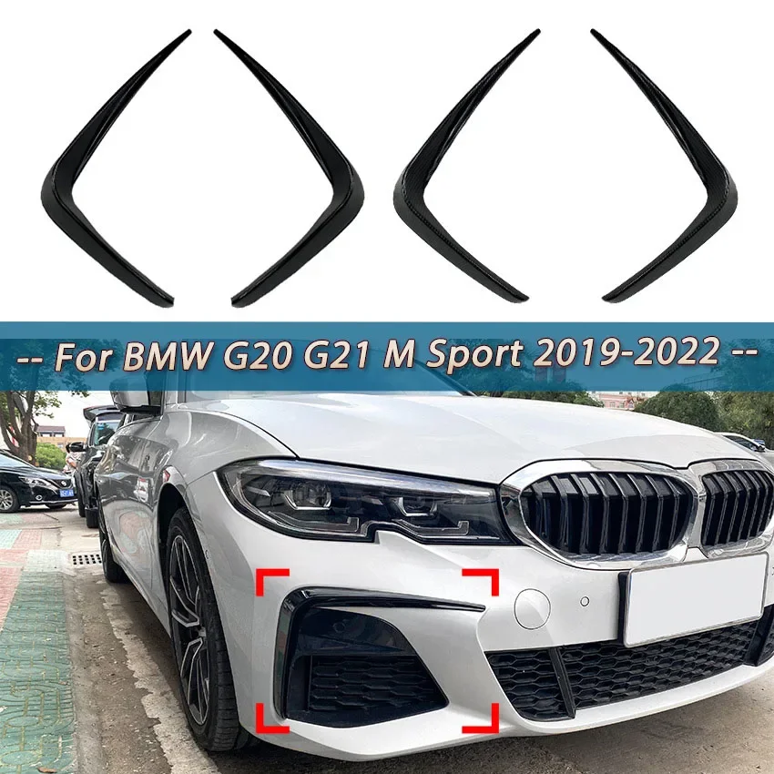 Dla BMW G20 G21 318i 320i 325i 330d 330e M sportowe 2019-2022 przednie Canards spojler zderzaka ramka światła przeciwmgielnego Body Kit czarny