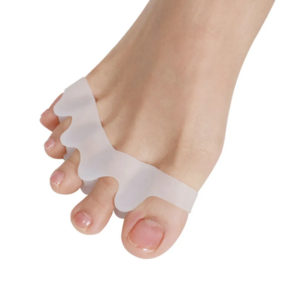 2pcs Silicone Foot Separators Flexible Gel Toe Separator Pain Relief Toe Corrector Foot Care Accessories Wearable Day And Night