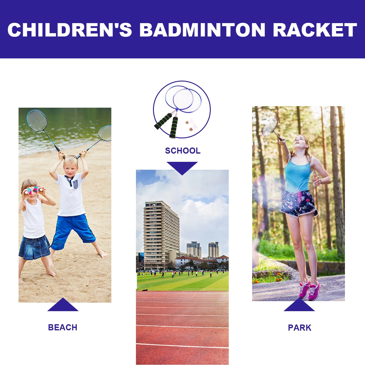 

2pcs Lightweight Kids Racket Durable Alloy Nylon Portable For Outdoor School Children Badminton Set For Kids Light