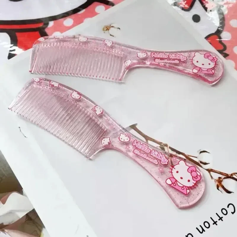 Sanrio Hello Kitty Cute Cartoon Comb Dense Tooth apanese Soft Girl Portable Makeup Student Comb Hair Smooth Y2K Hair Comb