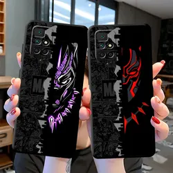 Cover Case for Xiaomi Redmi Note 10S 12S 11S 10 Pro 11 Pro 9 10 9S 8T 8 7 12 9T 12 Pro Luxury Marvel Black Panther Black Soft