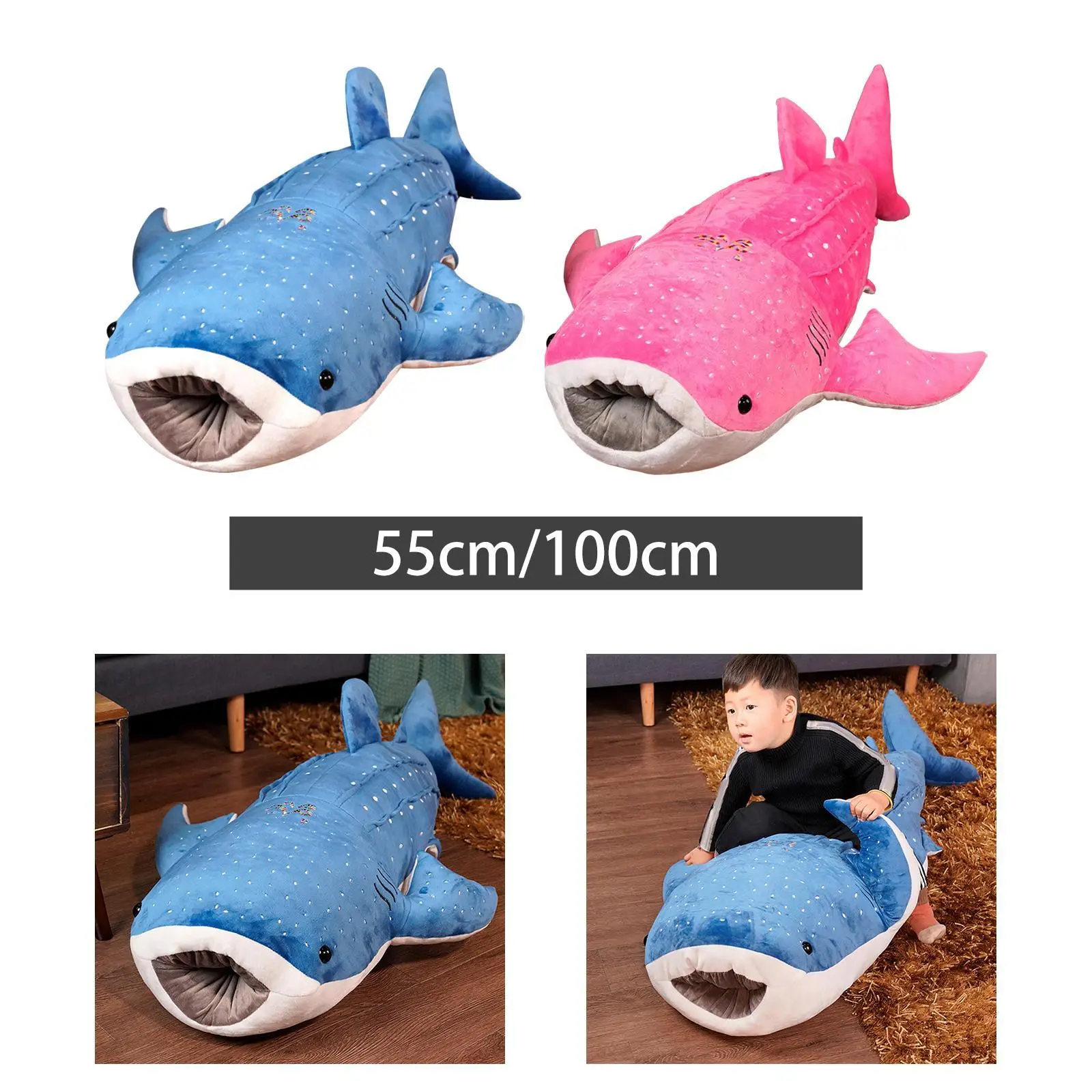 Boneca animal de pelúcia de tubarão, pelúcia decorar presente infantil, tubarão recheado confortável