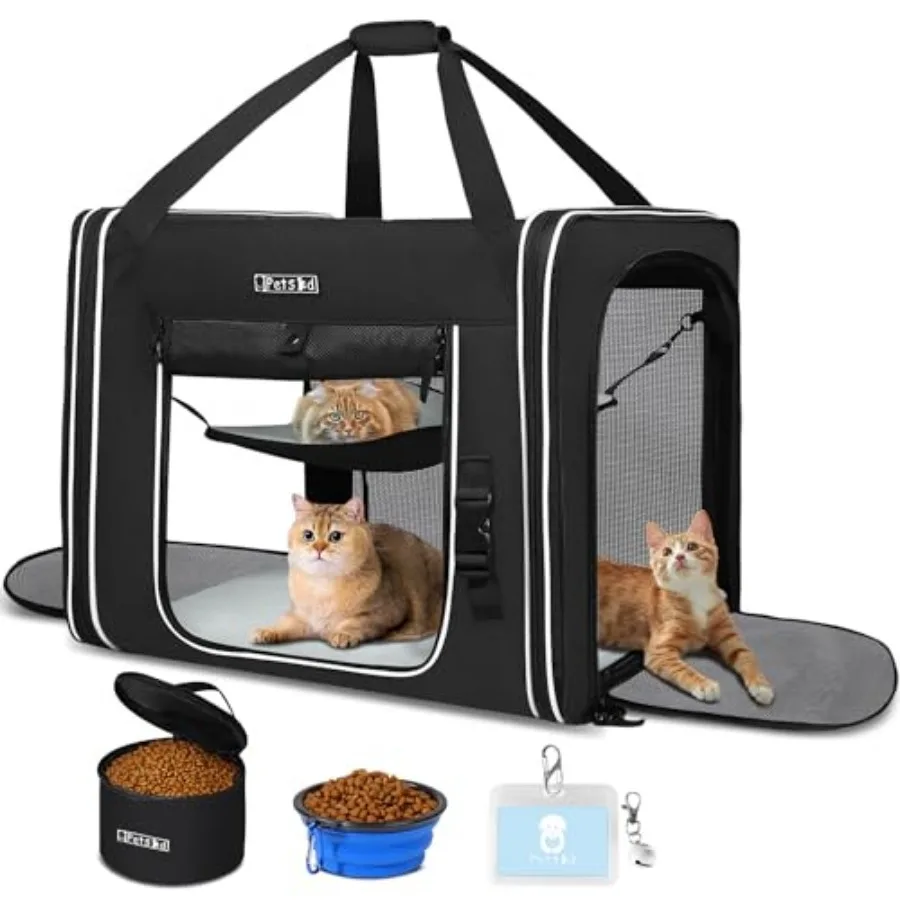 

Combinable Pet Carrier for Large Cat or Medium Dog 18"x17"x17" Large Cat Carrier for Car Travel 2 Small Pet Soft Carriers with