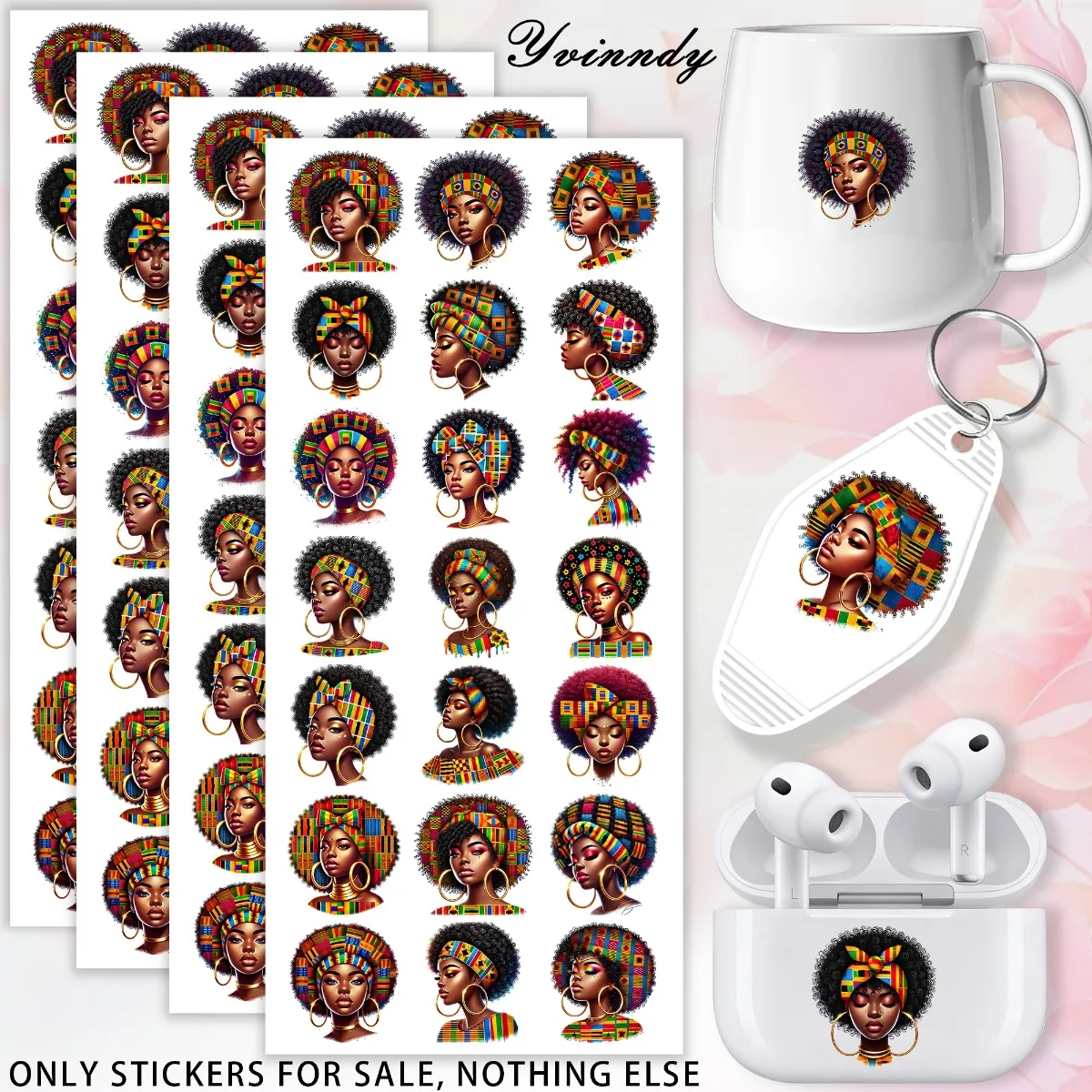 

105 шт./компл., черная наклейка для переноса «сделай сам», «месяц истории», UV DTF, можно украсить на брелках, чашках, только переводная наклейка