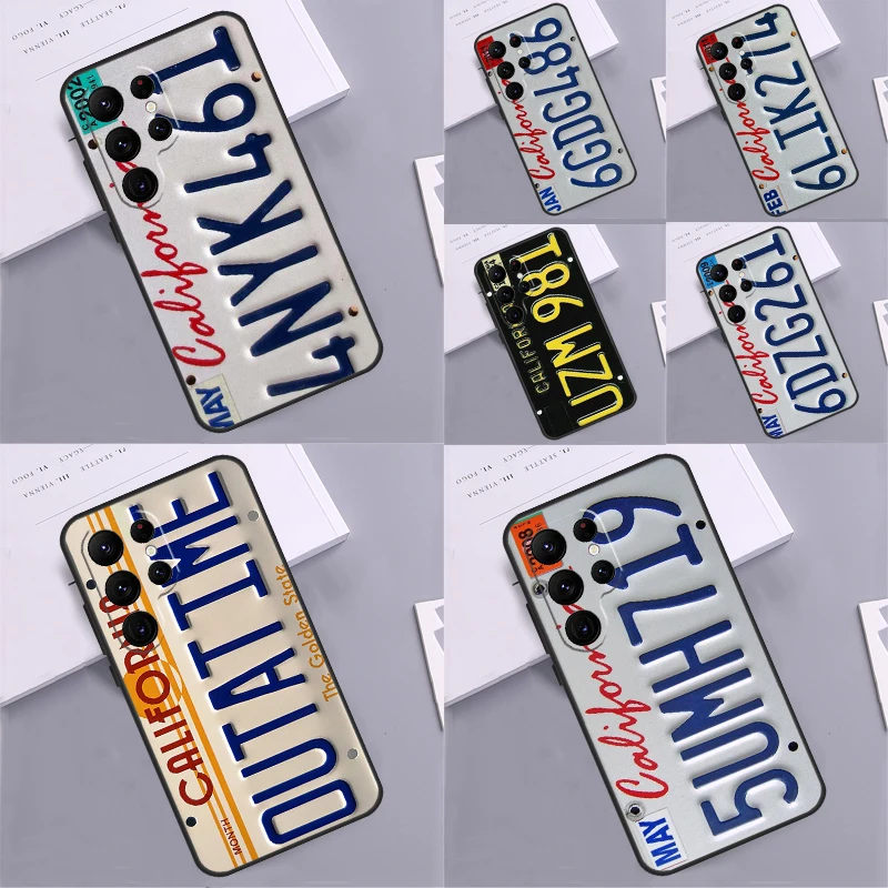 PLATE LICENSE CALIFORNIA For Samsung Galaxy S23 Ultra S22 Plus S21 S9 S10 Note 10 20 Ultra S20 FE Cover Phone Shell