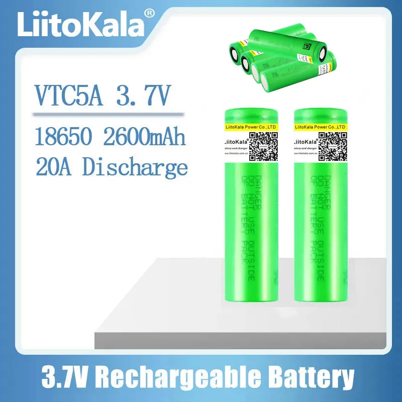 5 Stück liitokala 2600mah 3,7 vtc5a High Drain 40a V Li-Ionen-Akku für Taschenlampe Elektro werkzeuge Taschenlampe Scheinwerfer