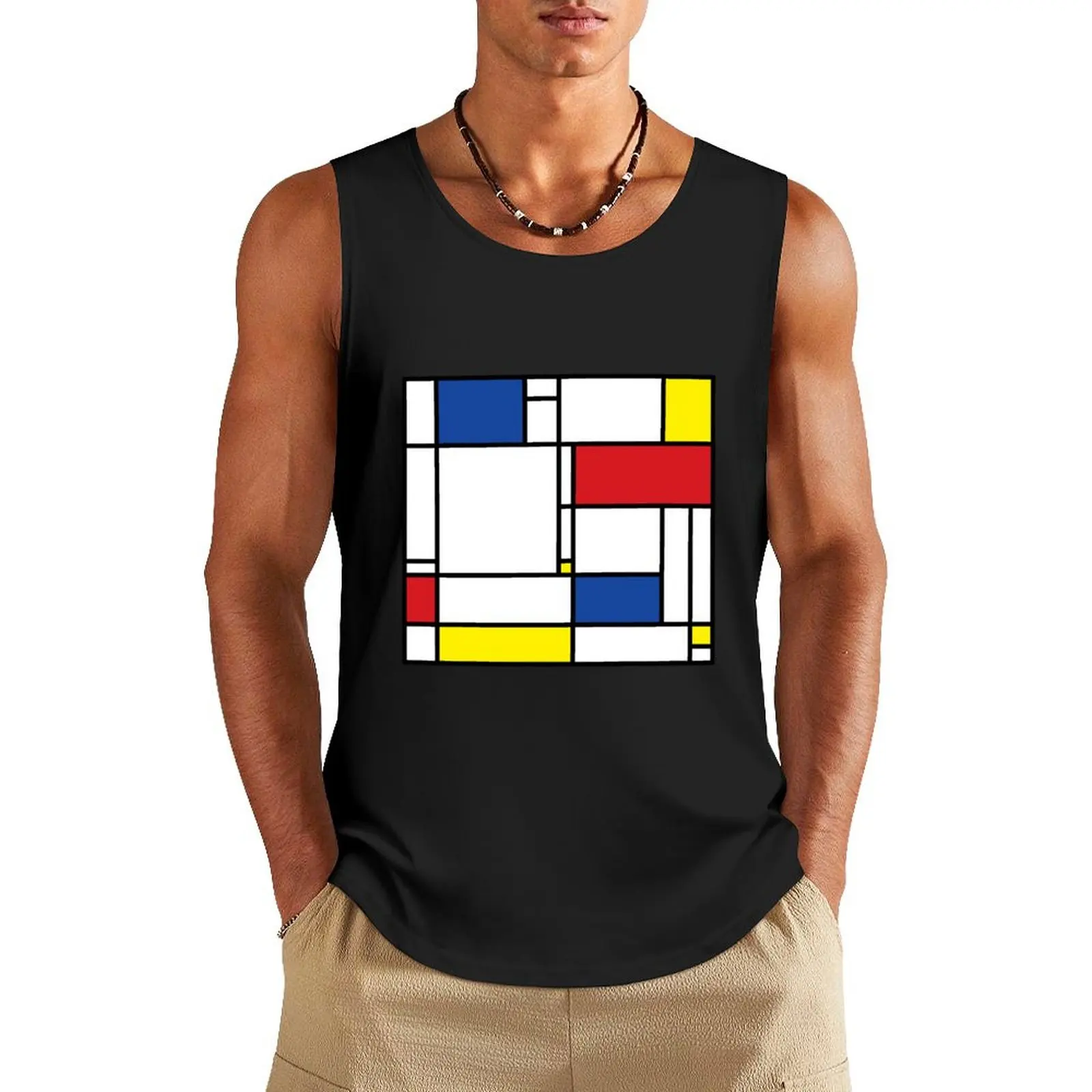 

Mondrian Minimalist De Stijl Modern Art I.I  fatfatin Tank Top gym t shirt men gym Men's t-shirts vest for men